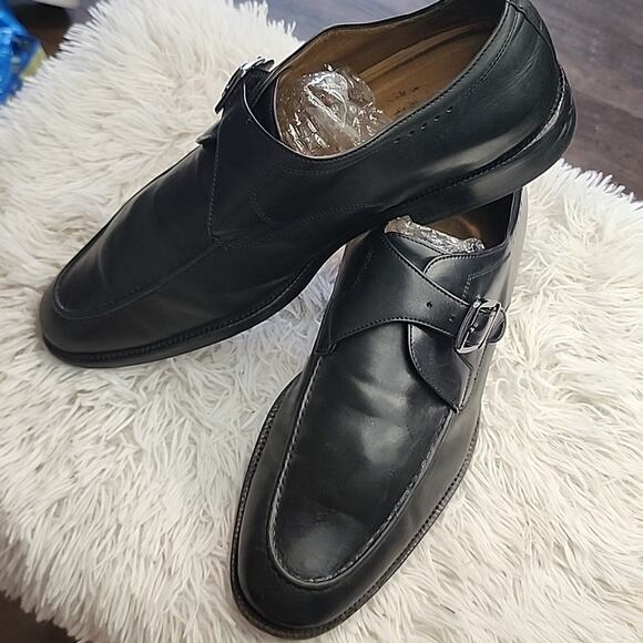 JOHNSTON MURPHY BLACK SHEEPSKIN LEATHER MONKSTRAP DERBYS MENS SIZE 11 - Picture 15 of 16